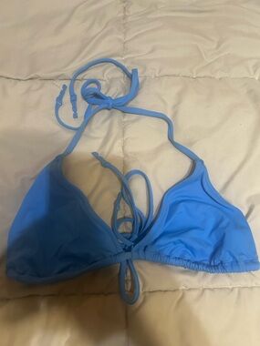 SKIMS Blue Triangle Bikini Top